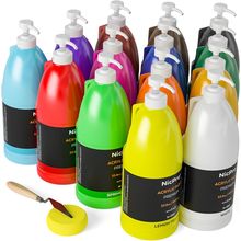 Nicpro 14 Colors Large Bulk Acrylic Paint Set (33.8 Oz, 1000 Ml) Rich Art Painti