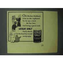 1944 Leslie Salt Ad - Old Mother Hubbard