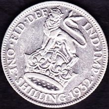 1932 Great Britain 1 Shilling Silver Coin
