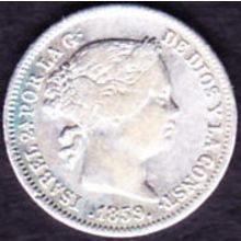 1859 Spain 1 Real Silver Coin