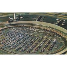 La Guardia Airport Aerial Birds Eye 1960s Postcard