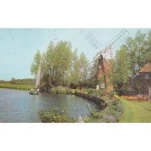 Norfolk Broads Hunsett Hill River Ant Windmill Postcard