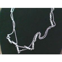 Silver Tone 55 Inch Opera Length Necklace