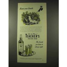 1948 Teacher's Highland Cream Scotch Ad
