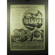 1920 Atlas Portland Cement Ad - Dependability