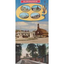 Aldeburgh Suffolk Painting Boat Painting Church Hill War Memorial 3x Postcard