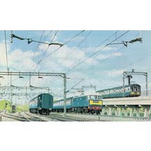 Electrically Hauled Expresses Trains Pass Nr New Fly-Over at Rugby Old Postcard