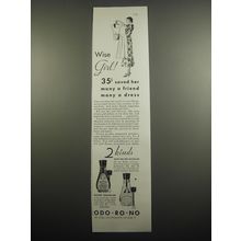 1933 Odo-ro-no Deodorant Ad - Wise girl! 35¢ saved her many a friend