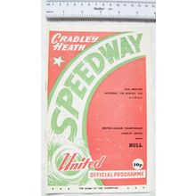 1974 Cradley Heath v Hull Speedway Programme - 17th August