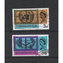 GB.20th Anniv UNO and Inter Co-op Year set of 2.Phosphor Issue.Fine Used.Jul25