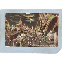 New York Coney Island Amusement Park Postcard Luna Park At Night top_box1~468