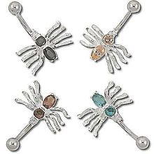Banana Double Cz Sterling Silver 925 Spider 14g / 12mm-Lg / 5mm-B