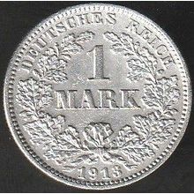 1913 J Germany 1 Mark Silver Coin