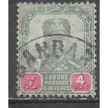 JOHORE SULTAN IBRAHIM MALAYA 1896 4c SG42 42 SG USED fault