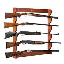 Gun Rack, Wood Gun Rack Wall Mount, Gun Display Rack holds 5 Rifles, Shotgun...