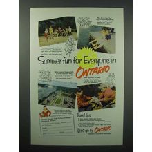 1952 Ontario Canada Tourism Ad - Summer Fun