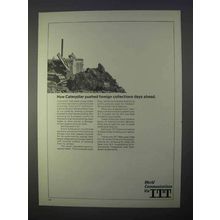 1966 ITT World Communications Ad - Caterpillar Pushed