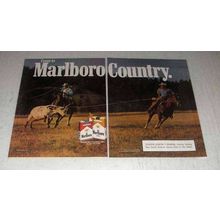 1986 2-page Marlboro Cigarettes Ad - Marlboro Man, Cowboy