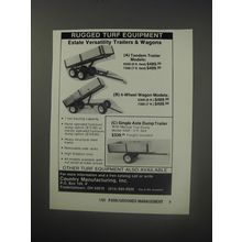 1990 Country Manufacturing Inc. Trailers & Wagons Ad - Rugged Turf Equipment
