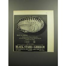 1952 Black, Star & Gorham Shell Serving Dish Ad - Beauty in Sterling