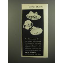 1953 Lord & Taylor Wee Moderns Pottery Set Advertisement - For the young fry