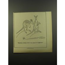 1954 American Airlines Advertisement - Cartoon by George Price - Kangaroos