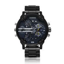 CAGARNY 6820 Fashionable Business Style Large Dial Dual Time Zone Quartz Movemen