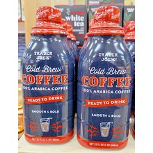 Trader Joe's Cold Brew 100% Arabica Coffee Smooth & Bold 32fl oz (2 Bottles)