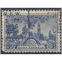 Australia 1936 SG162 3d Blue Good.Fine Used