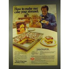 1977 Betty Crocker Cake Mix Ad - Graham Streusel Cake