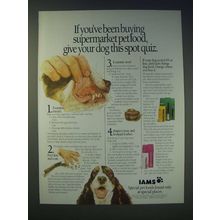 1989 Iams Pet Food Ad - If you've been buying supermarket pet food