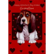 Happy Valentines Wishes Grandson - Juvenile Valentines Greeting Card - 22060