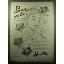 1951 Hamilton Watches Ad - First Lady; Lady Lancaster; Ella; Todd