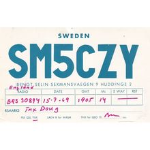 Huddinge Stockholm Sweden QSL Amateur Radio Contact 1960s Card