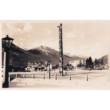 Jasper National Park Totem Pole Official Real Photo Postcard
