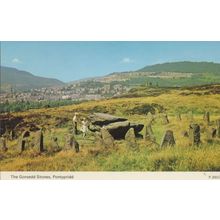 Rambling at Gorsedd Stones Pontypridd Welsh 1970s Postcard