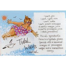 Tidal Wave Rum Drinks Cocktail Sea Surfing Eastbourne Comic Postcard