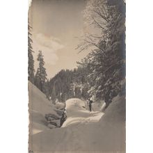 Adelboden Mature Skier Resting on Ski Slopes Switzerland Postcard