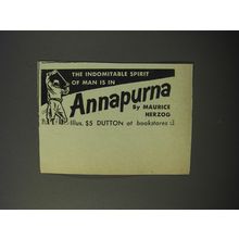 1953 Dutton Book Advertisement - Annapurna by Maurice Herzog