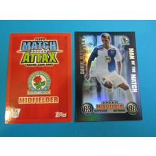 David Bentley Man of Match Blackburn Rovers Match Attax 2007/08 Football Card