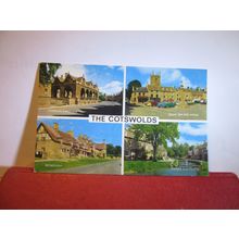 multiview, THE COTSWOLDS used vintage postcard by J Salmon =