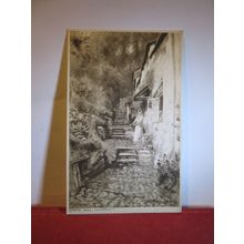 NORTH HILL, CLOVELLY, DEVON unused antique postcard by E P Bucknall =