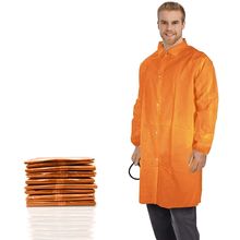 Orange Disposable Lab Jackets for Adults, 3X-Large. Pack of 30 Polypropylene ...