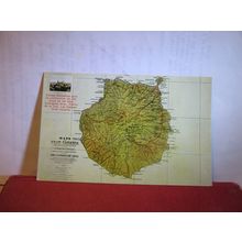 MAP OF GRAN CANARIA, SPAIN unused vintage postcard (a) =