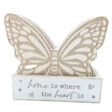 Butterfly Coasters with Holder Home is Where the Heart Is 9.5 CM Set of Six