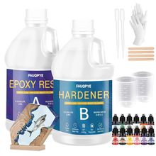 Epoxy Resin Kit 1 Gallon，Newly Formulated Crystal Clear Epoxy Resin，Strong, Bubb