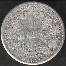 1875 B Germany 1 Mark Silver Coin