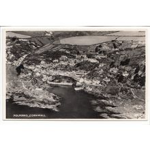 Aerial View of Polperro Cornwall Aero Pictorial RP Postcard
