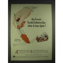 1953 3M Scotch Cellophane Tape Ad - Sticks Tighter
