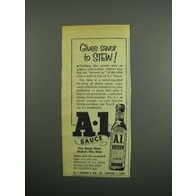1953 A.1. Sauce Ad - Gives Savor to Stew